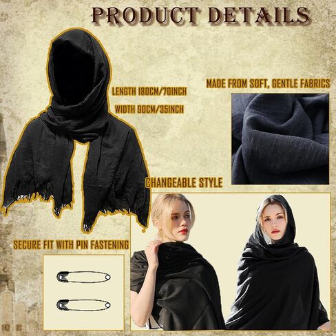 Falinpitos عصر النهضة اكسسوارات القرون الوسطى زي الرجال فارس تأثيري حزام جلد الحقيبة الكتف كيب عباءة مشبك دعامات in Kuwait