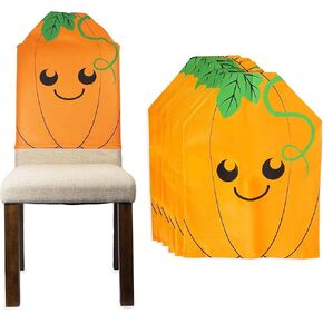 Spooky Central Halloween Pumpkin Chair Cover Decorations (19 x 26 in, 6 Pack) Orange in Saudi Arabia