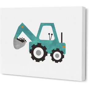 Framed Canvas Wall Art, Wall Decor Construction Trucks Artwork Decor, 12 x 15 inches Wall Art For Kids Bedroom Children Nursery Wall Art Rainbow Decor-Inclusive Classroom - Wallart-055 in Kuwait