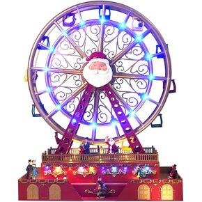 عجلة فيريس دوارة للكريسماس مع اضواء LED وموسيقى، ديكورات رسوم متحركة كبيرة للكريسماس مقاس 18 انش، تخلق جوًا احتفاليًا من سكاي انت in Kuwait