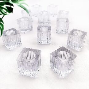 FLARDOR Candlestick Holders Bulk - 12PCS Taper Candle Holders for Table Centerpiece - Thick Glass Candle Holders for Wedding, Party and Festival Decoration in Saudi Arabia