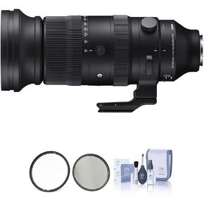 Sigma 60-600mm f/4.5-6.3 DG DN OS Sports Lens for Sony E Bundle with Haida 105mm MC Clear and CPL Filters, Cleaning Kit in Saudi Arabia