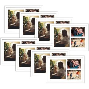 Golden State Art, 12x17 Black Wood Picture Frame - White Mat for 8x10 and 5x7 Photos - Real Glass, Sawtooth Hanger, Swivel Tabs - Wall Mounting - Great for Posters, Weddings, and Engagements in Kuwait