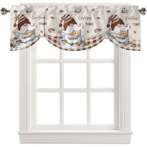 AMZRicher Orange Beach Starfish Tie Up Valance for Window, Summer Ocean Nautical Coastal Adjustable Balloon Window Shade Valance Curtain for Kitchen Cafe Bathroom Window Treatment 1 Panel 60x18 in Kuwait