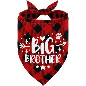 Dog Bandana, Big Brother Dog Bandana, Dog Scarf Black Printing, Dog Scarf Accessories, Dog Bandana Pet Scarf, Pet Black Scarf Gender Reveal Accessories, Dog Bandana Gift for Small Medium Large (A14)