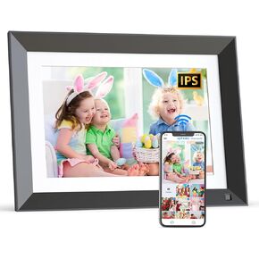 شاشة NETHGROW 16 جيجابايت بإطار صور رقمي IPS تعمل باللمس - إطار صور رقمي واي فاي 10.1 بوصة للمكتب المنزلي أو ديكور الحائط، مشاركة الصور على الفور عبر التطبيق أو البريد الإلكتروني، تخزين سحابي غير محدود in Kuwait