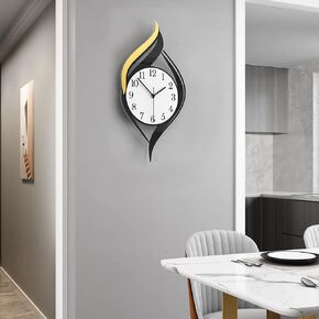 MEISD ساعة حائط مزخرفة لديكور غرفة المعيشة، ساعات حائط حديثة كبيرة تعمل بالبطارية لغرفة النوم والمطبخ والمكتب والمنزل، 19 بوصة أكريليك كبيرة صامتة ساعة حائط إبداعية غير موقوتة