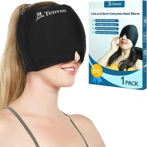 Tenvan Migraine Headache Relief Cap, Headache Migraine Relief Ice Hat for Hot & Cold Compress Therapy, Cool Ice Head & Eyes Wrap Pack Mask for Relief Puffy Eyes, Tension and Stress in Saudi Arabia
