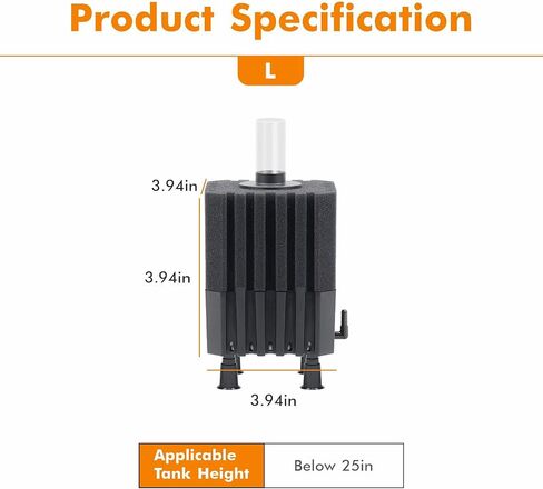 DEGGOX Rectangular Aquarium Large Bio Sponge Filter,Suitable for Betta Fry Shrimp and Small Fish Foam Filter,Fit for 10-40 Gallon(Note:Air Pump not Included) in Kuwait