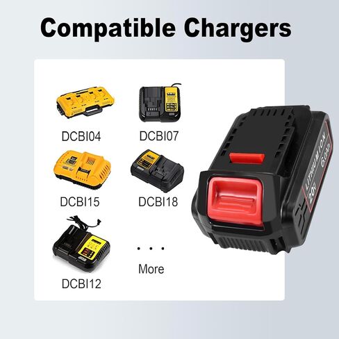 Fepprry 20V 6.0Ah بطارية بديلة لديوالت DCB200 DCB201 DCB203 DCB204 DCB205 DCB206 DCB207 DCB208 DCB210 DCB181 DCB180 أدوات كهربائية لاسلكية in Kuwait