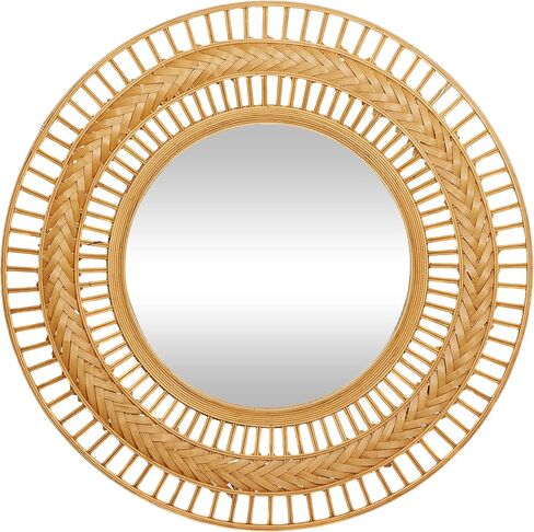 Deco 79 Metal Handmade Intricately Weaved Wall Mirror, 36" x 2" x 36", Brown in Saudi Arabia