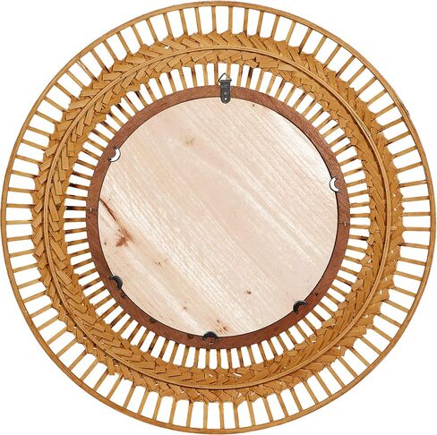Deco 79 Metal Handmade Intricately Weaved Wall Mirror, 36" x 2" x 36", Brown in Saudi Arabia