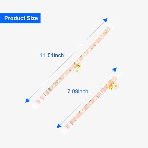 2 Pack Cotton Breakaway Cat Collars with Bell Flower Cute Pendants, Kitty Kitten Collars , Safety Adjustable Collar Set for Pets Decoration for Female Girl Cats Male Boy Cats (Pink Purple) in Kuwait