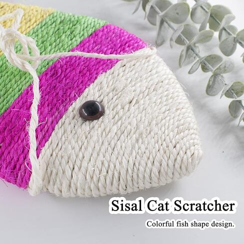 Sisal Cat Scratcher Fish Shape Cat Scratching Board Cat Scratch Pad Cat Supplies Colorful Durable Pet Kitty Toy Indoor Funny Cat Scratcher Toy Cat Toy Protect Carpets and Sofas in Kuwait