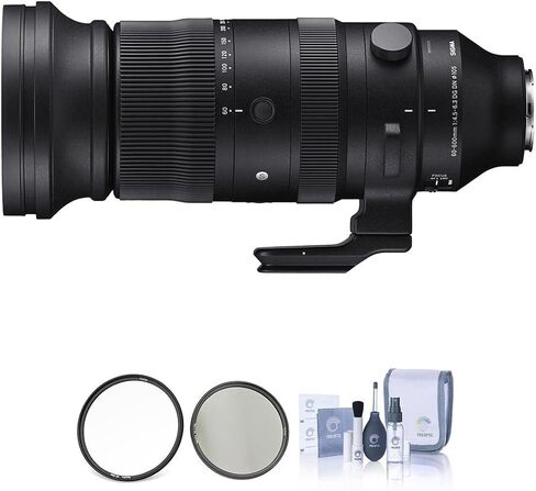 Sigma 60-600mm f/4.5-6.3 DG DN OS Sports Lens for Sony E Bundle with Haida 105mm MC Clear and CPL Filters, Cleaning Kit in Saudi Arabia