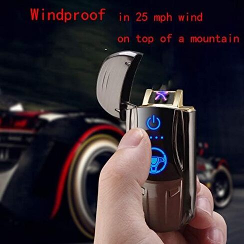 ولاعة بلازما مزدوجة القوس قابلة لإعادة الشحن عبر USB ولاعة كهربائية مقاومة للرياح (ملونة) in Kuwait