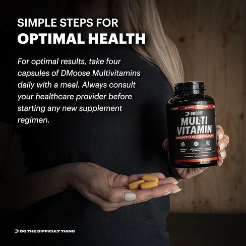 فيتامينات متعددة يومية من دي مووس للرجال والنساء - فيتامينات يومية متعددة متقدمة - فيتامينات أساسية ومعادن ومضادات أكسدة للطاقة والمناعة وصحة الدماغ - غير معدلة وراثيًا، نباتي، كمية تكفي لمدة 30 يومًا in Kuwait