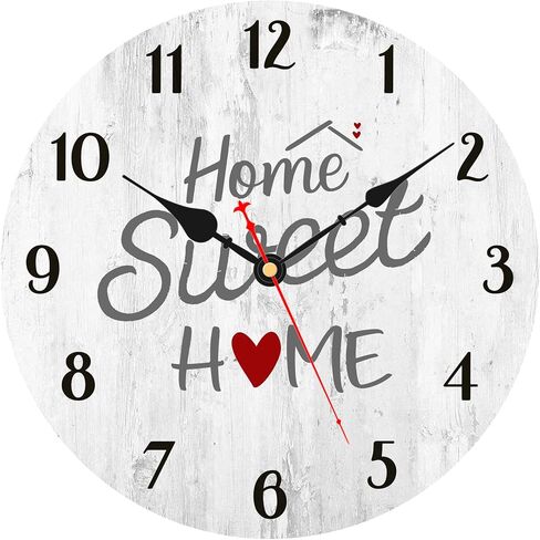 ساعة حائط مزخرفة مقاس 8 بوصات من ونزوم، ساعات ديكور مزرعة ريفية صغيرة، ساعات حائط صامتة رمادية حلوة غير موقوتة لغرفة المعيشة/المطبخ/غرفة النوم/غرفة الطعام/المنزل in Kuwait