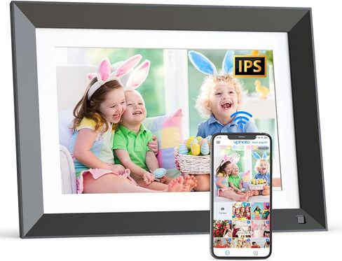 شاشة NETHGROW 16 جيجابايت بإطار صور رقمي IPS تعمل باللمس - إطار صور رقمي واي فاي 10.1 بوصة للمكتب المنزلي أو ديكور الحائط، مشاركة الصور على الفور عبر التطبيق أو البريد الإلكتروني، تخزين سحابي غير محدود in Kuwait
