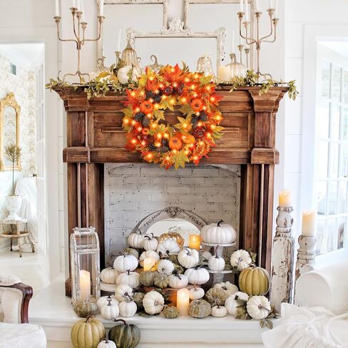 Hoomall 16 "إكليل الخزامى إكليل الربيع، إكليل الربيع للباب الأمامي، إكليل عيد الحب الخزامى الأحمر للداخلية في الهواء الطلق، جدار مكتب المنزل عطلة الفاوانيا إكليل ديكور عيد الحب إكليل عيد الحب in Kuwait