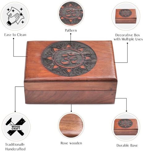 ABHISUBYA Handmade Wooden Box, Jewelry Organizer, Storage Box, Jewelry Boxes & Organizers, Gothic Decor, Wedding Gifts - Decorative Box5 in Kuwait