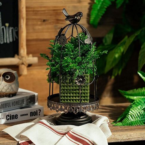 Sziqiqi Decorative Bird Cage Candleholder for Antique Decor, Fit for Flowers Planter Candles Garland Cupcake Display for Wedding Centerpiece Holiday Decoration, Distressed Black 38cm/15 inch in Saudi Arabia