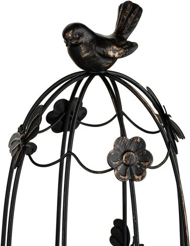 Sziqiqi Decorative Bird Cage Candleholder for Antique Decor, Fit for Flowers Planter Candles Garland Cupcake Display for Wedding Centerpiece Holiday Decoration, Distressed Black 38cm/15 inch in Saudi Arabia