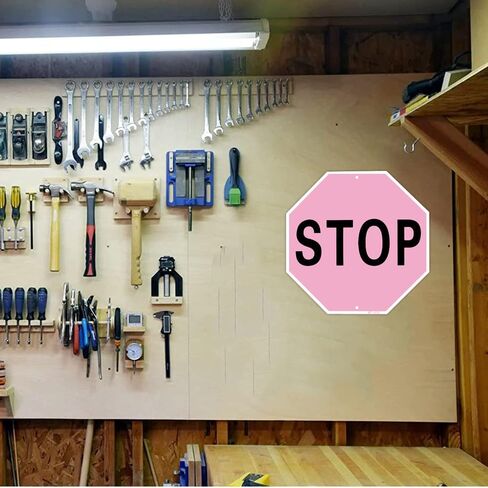 Classic Black STOP Road Sign Decor - 12x12 inch UV-Printed Aluminum Ultra Durable Indoor/Outdoor Wall Decoration, Unique Accent for Home, Garage, Bar in Saudi Arabia