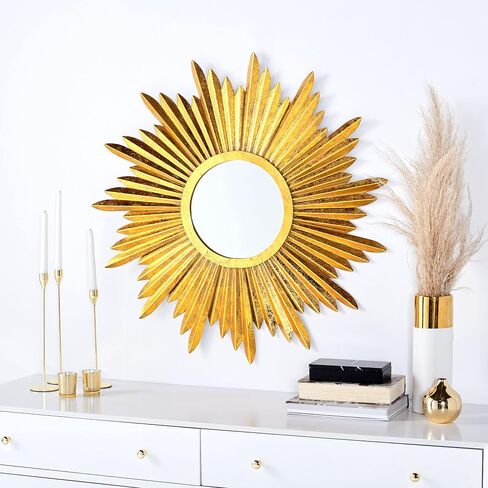 Safavieh Home Collection Josephine 33.5 x 33.5-inch Antique Gold Round Decorative Sunburst Mirror in Saudi Arabia