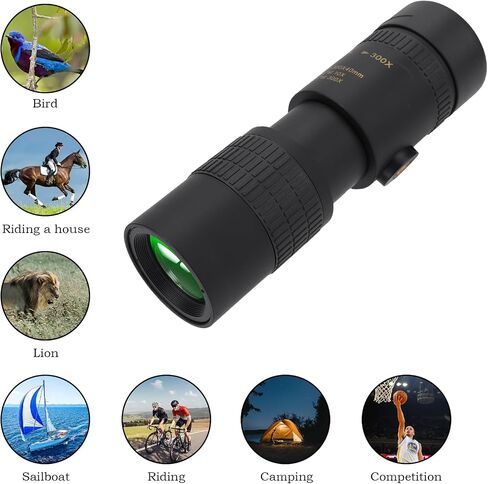 Monocular Telescope High Powered Monoculars: 300x40 High Powered Monoculars for Adults High Definition Monocular with BAK4 & FMC Compact Telescope with Smartphone Adapter for Bird Watching Hunting in Saudi Arabia