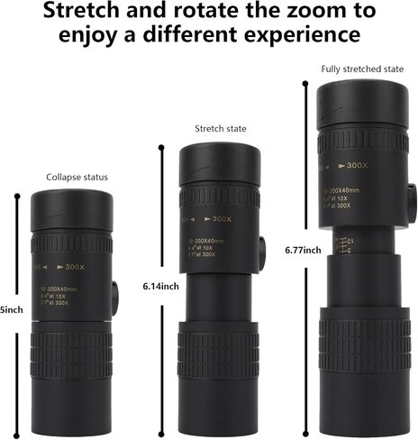 Monocular Telescope High Powered Monoculars: 300x40 High Powered Monoculars for Adults High Definition Monocular with BAK4 & FMC Compact Telescope with Smartphone Adapter for Bird Watching Hunting in Saudi Arabia