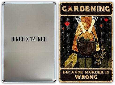 مضحك البستنة إقتباس معدن القصدير تسجيل جدار ديكور فني البستنة الرجعية لأن القتل علامة خاطئة لهدايا ديكور المنزل والحديقة in Kuwait