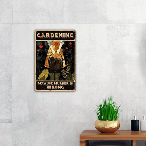 مضحك البستنة إقتباس معدن القصدير تسجيل جدار ديكور فني البستنة الرجعية لأن القتل علامة خاطئة لهدايا ديكور المنزل والحديقة in Kuwait