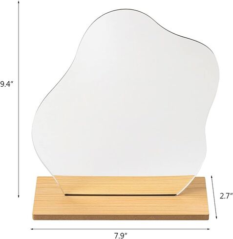 هزلزيي مراة مكياج من الاكريليك بدون اطار، مراة جمالية غير منتظمة على شكل مموج، مراة لطيفة متعرجة، مراة غير تقليدية على شكل سحابة، مراة مكتب ديكور للمنزل والغرفة والمكتب in Kuwait