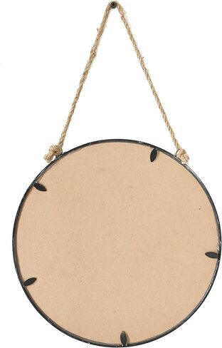Remenna Round Wall Mirror -Circle Mirror 12 Inch Metal Framed Wall Mounted, Round Wall Mirror with Hang Rope,Rustic Farmhouse Decorative for Bathroom, Living Room, Bedroom,Vanity,Entryway in Kuwait