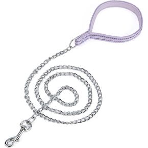 بيتيري سلسلة معدنية مقاومة للمضغ، مقبض من النايلون مع بطانة ناعمة من النيوبرين وشريط عاكس للكلاب متوسطة الحجم. (مقاس M، ارجواني) in Kuwait