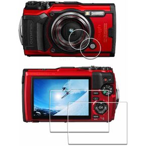 iDaPro [2+2 Pieces] Lens Screen Protector for Olympus Tough TG-7 TG-6 TG-5 TG7 TG6 TG5 OM SYSTEM Tough TG-7 Tempered Glass Bubble Free
