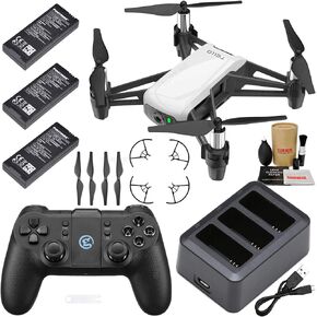 Tello Drone Quadcopter Boost Combo Bundle with 3 Batteries, Charging Hub, GameSir T1 Remote Controller and Must Have Accessories (5 Items) in Saudi Arabia