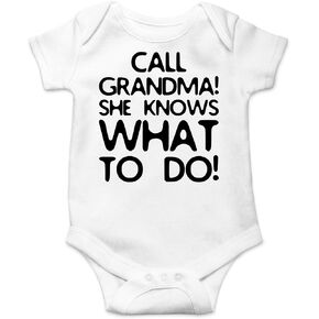 CBTwear Call Grandma She Knows What To Do Funny Baby Bodysuit in Saudi Arabia