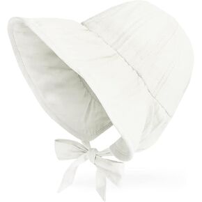 JELLYTREE Baby Girl Sun Bonnet Wide Brim Toddler Sun Hat, 6M-24M | Soft breathable cotton baby sun bonnet. Wide brim for extra sun protection with cozy chin ties for toddlers. in Saudi Arabia