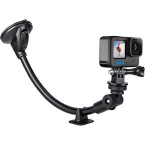 Gooseneck Suction Cup Camera Car Mount, Aozcu Vehicle Windshield Window Camera Holder with Super Sticky Sucker for GoPro Hero 10 9 8 7 6 Black 5 Session, AKASO EK700, Dash Cam and More Action Cameras in Kuwait