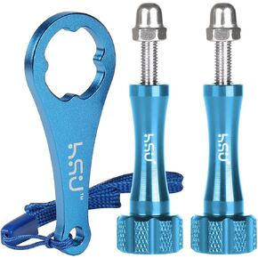 HSU Aluminum Alloy Thumbscrew Set (Extension)+ Wrench (Black) | for Gopro Hero 13, 12, 11, 10, 9, 8, 7, Compatible with GoPro Media Mod, AKASO Campark Osmo Action and Other Action Cameras in Kuwait