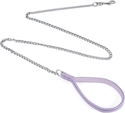 بيتيري سلسلة معدنية مقاومة للمضغ، مقبض من النايلون مع بطانة ناعمة من النيوبرين وشريط عاكس للكلاب متوسطة الحجم. (مقاس M، ارجواني) in Kuwait