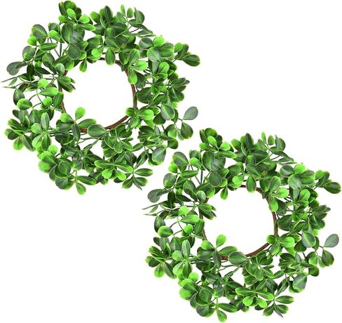 LSKYTOP Christmas Wreath Artificial Boxwood Wreath Green Wreath Car Wreath for Door Kitchen Cabinet Decor in Kuwait