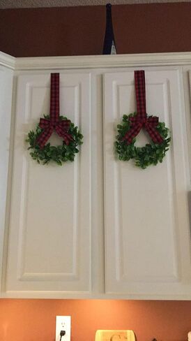 LSKYTOP Christmas Wreath Artificial Boxwood Wreath Green Wreath Car Wreath for Door Kitchen Cabinet Decor in Kuwait