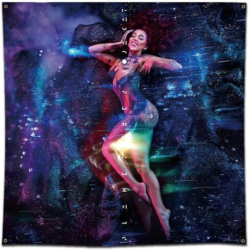 MOOR Doja Tapestry Cat "Planet Her" Art Music Album Banner Wall Hanging (3x3ft,150 Poly, HD Printing) Garage Decor Sign Man Cave in Kuwait