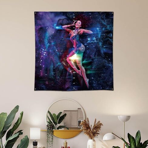 MOOR Doja Tapestry Cat "Planet Her" Art Music Album Banner Wall Hanging (3x3ft,150 Poly, HD Printing) Garage Decor Sign Man Cave in Kuwait