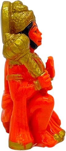 Lord Hanuman Ji Ki Murti in Blessing Posture with Gada Sitting Balaji Bajrangbali Sankat Mochan Bhagwan Idol for Temple Car Dashboard Home Decor Statue Gift in Kuwait