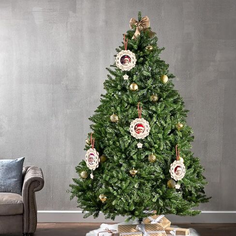 هيرزوم هدايا زينة الكريسماس من بيبي فيرست 2022 بتصميم عبارة My Very First Christmas، إطار صور خشبي لتزيين شجرة الكريسماس in Kuwait