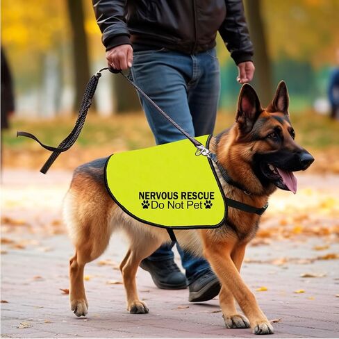 CENWA Nervous Ask to Pet/Do Not Approach Dog Jacket سترة الإنقاذ العصبي لا الحيوانات الأليفة الفضاء سترة الكلب سترة تحذير شعار المشي الكلب (نهج عصبي L) in Kuwait